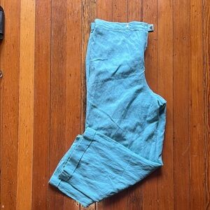 Blue Linen and Silk Pants